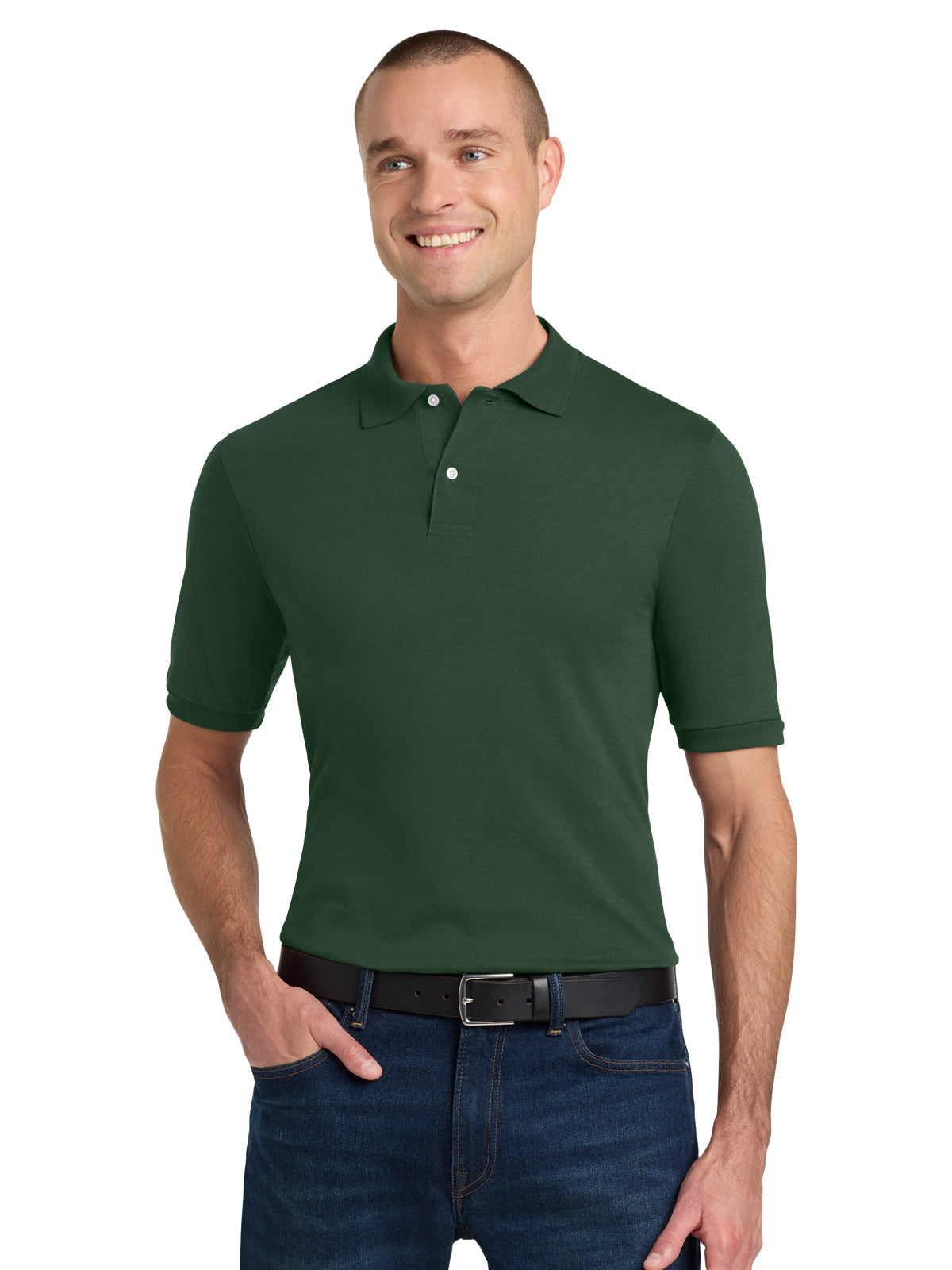 Men's Pocketless Dri-Power Sport Shirt - 437M - Forest