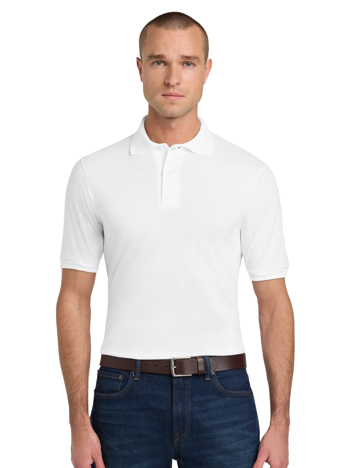 Men's Pocketless Dri-Power Sport Shirt - 437M - White
