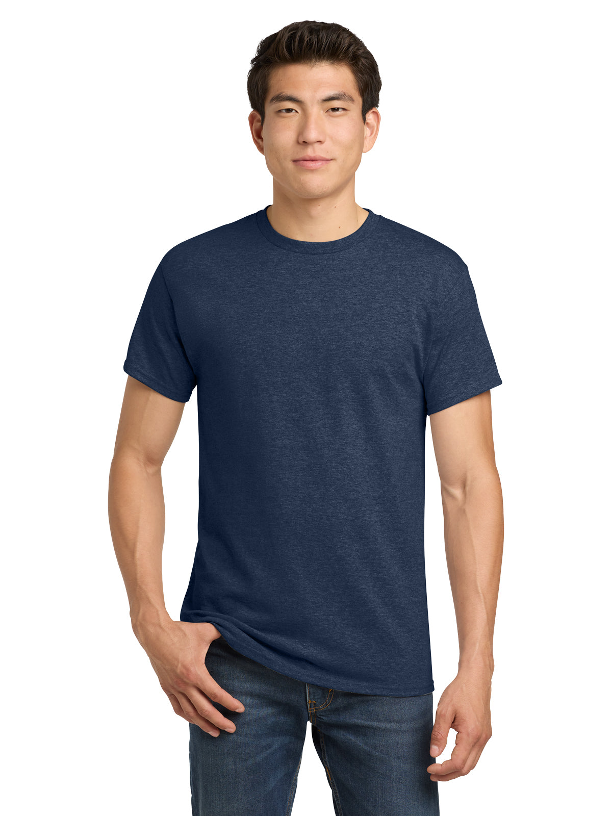 Men's Heavy Cotton T-Shirt - 5000 - Heather Navy