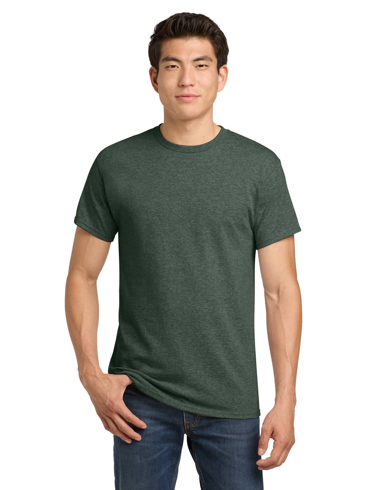 Men's Heavy Cotton T-Shirt - 5000 - Heather Military Green