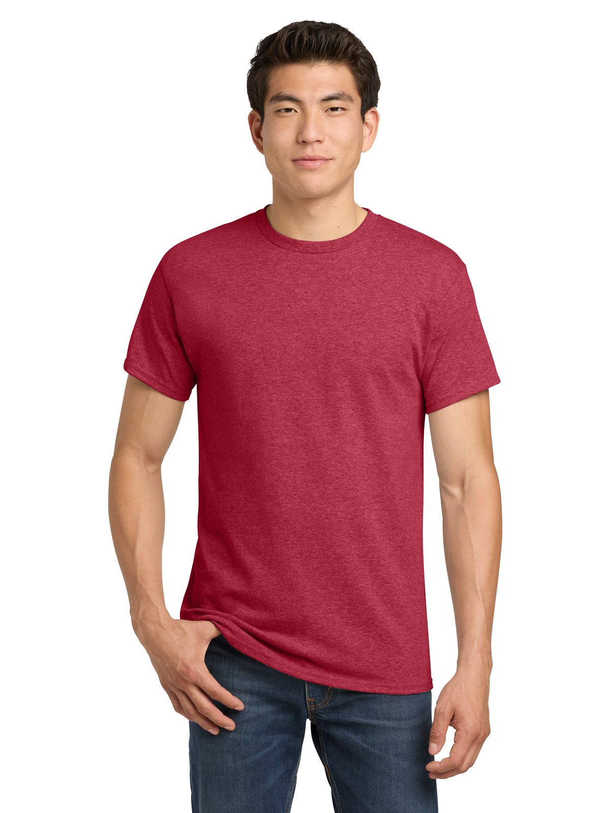 Men's Heavy Cotton T-Shirt - 5000 - Heather Red
