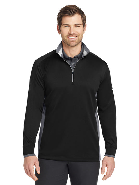 Men's Pocketless 1/2-Zip Cover-Up Sweatshirt - 578673 - Black/ Dark Grey/ White