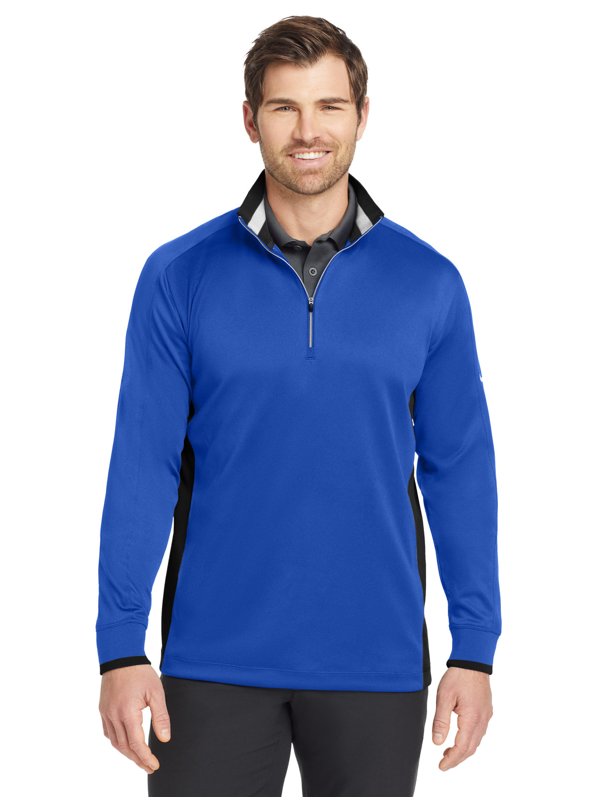 Men's Pocketless 1/2-Zip Cover-Up Sweatshirt - 578673 - Game Royal/ Black/ White