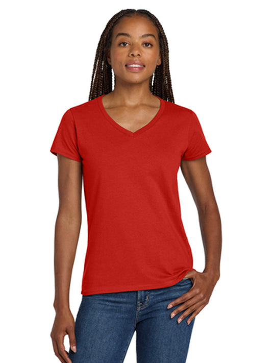 Women's Pocketless Heavy Cotton T-Shirt - 5V00L - Red