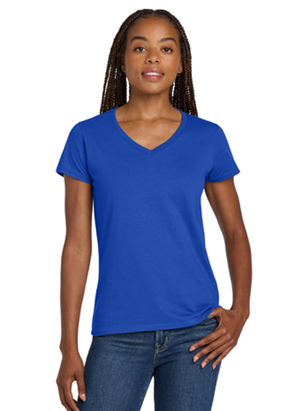 Women's Pocketless Heavy Cotton T-Shirt - 5V00L - Royal