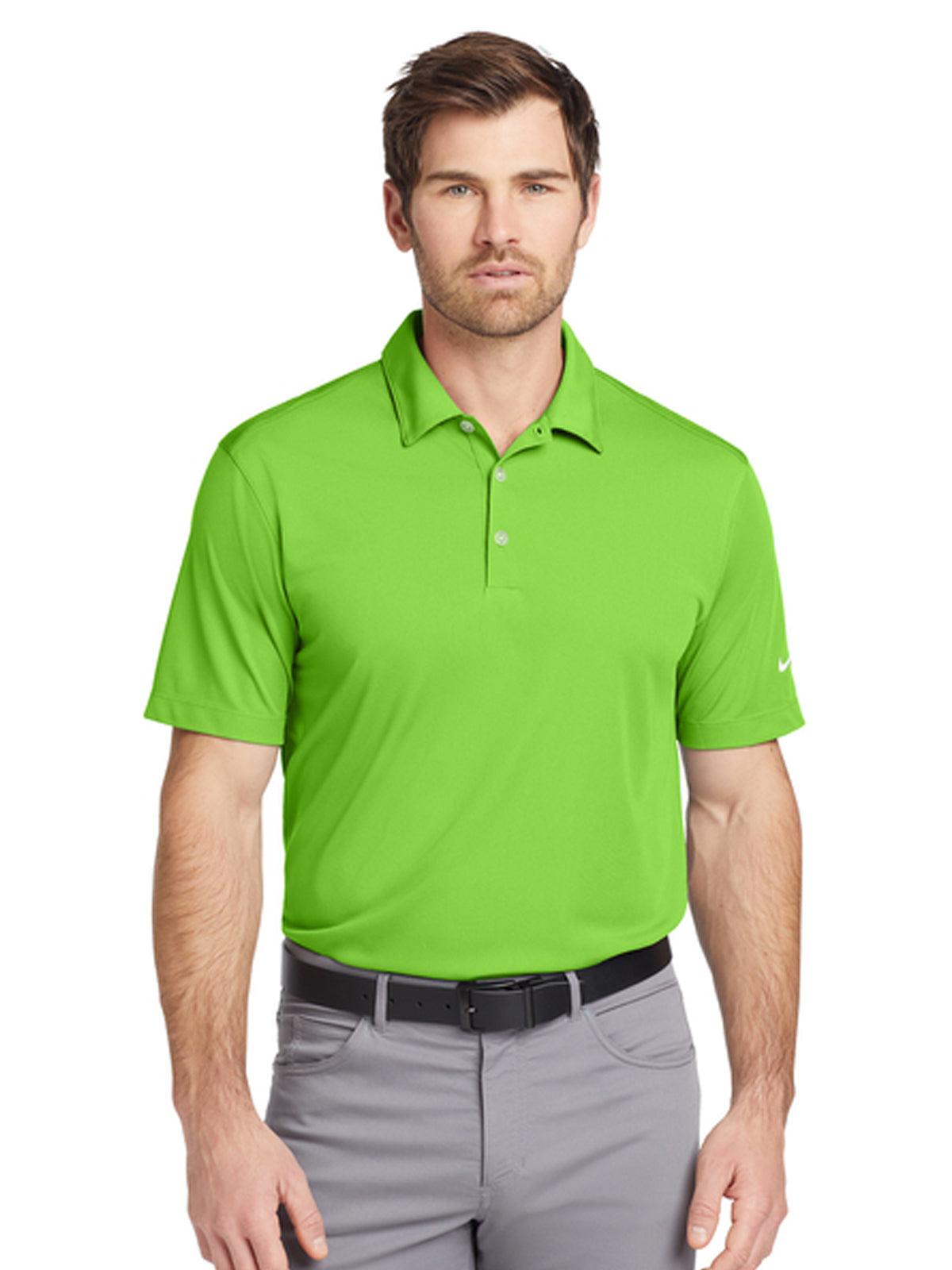 Men's Pocketless Vertical Mesh Polo - 637167 - Action Green