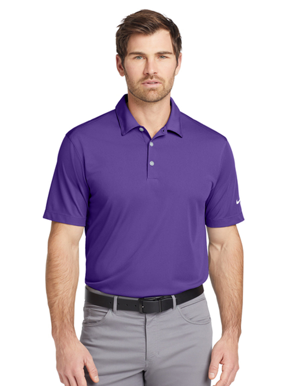 Men's Pocketless Vertical Mesh Polo - 637167 - Court Purple