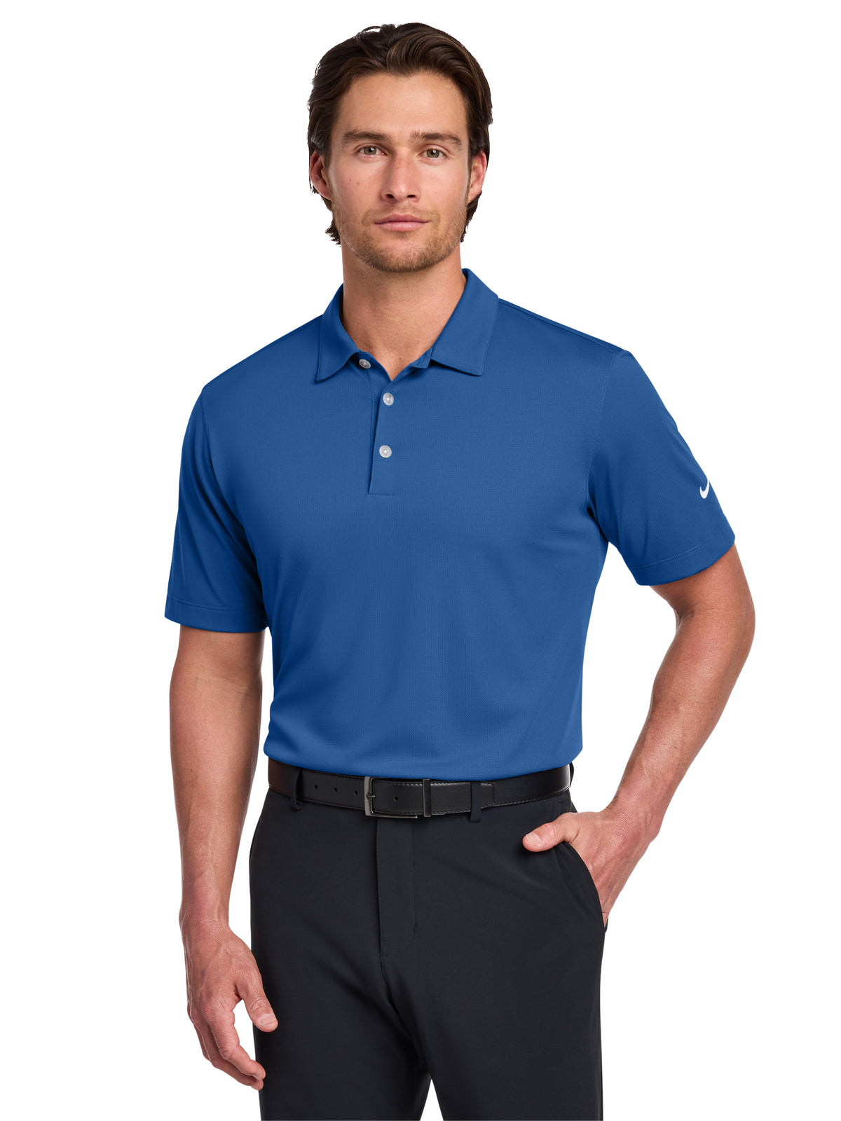 Men's Pocketless Vertical Mesh Polo - 637167 - Gym Blue