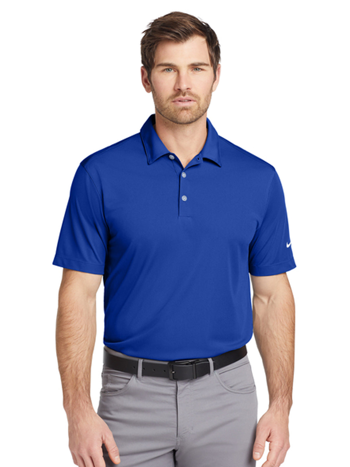 Men's Pocketless Vertical Mesh Polo - 637167 - Old Royal