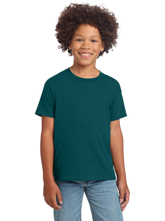 Boy's Modern Fit Softstyle T-Shirt - 64000B - Fan Marine Green