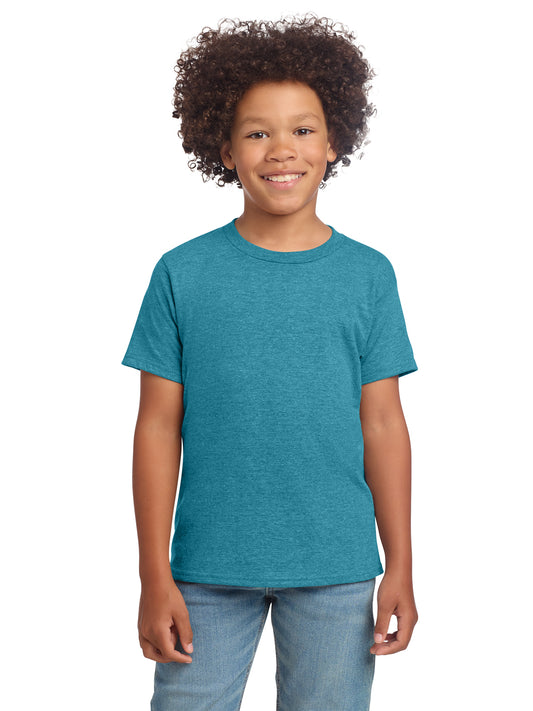 Boy's Modern Fit Softstyle T-Shirt - 64000B - Heather Galapagos Blue