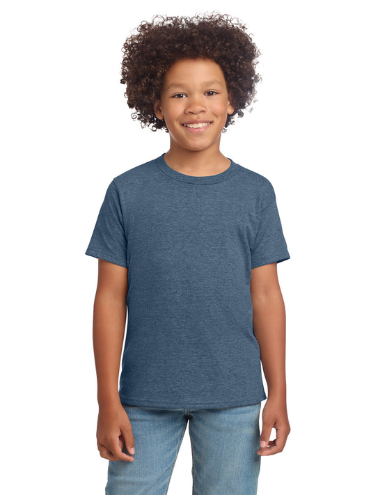 Boy's Modern Fit Softstyle T-Shirt - 64000B - Heather Indigo