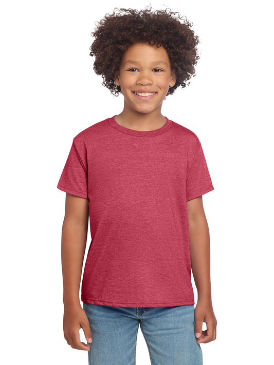 Boy's Modern Fit Softstyle T-Shirt - 64000B - Heather Red