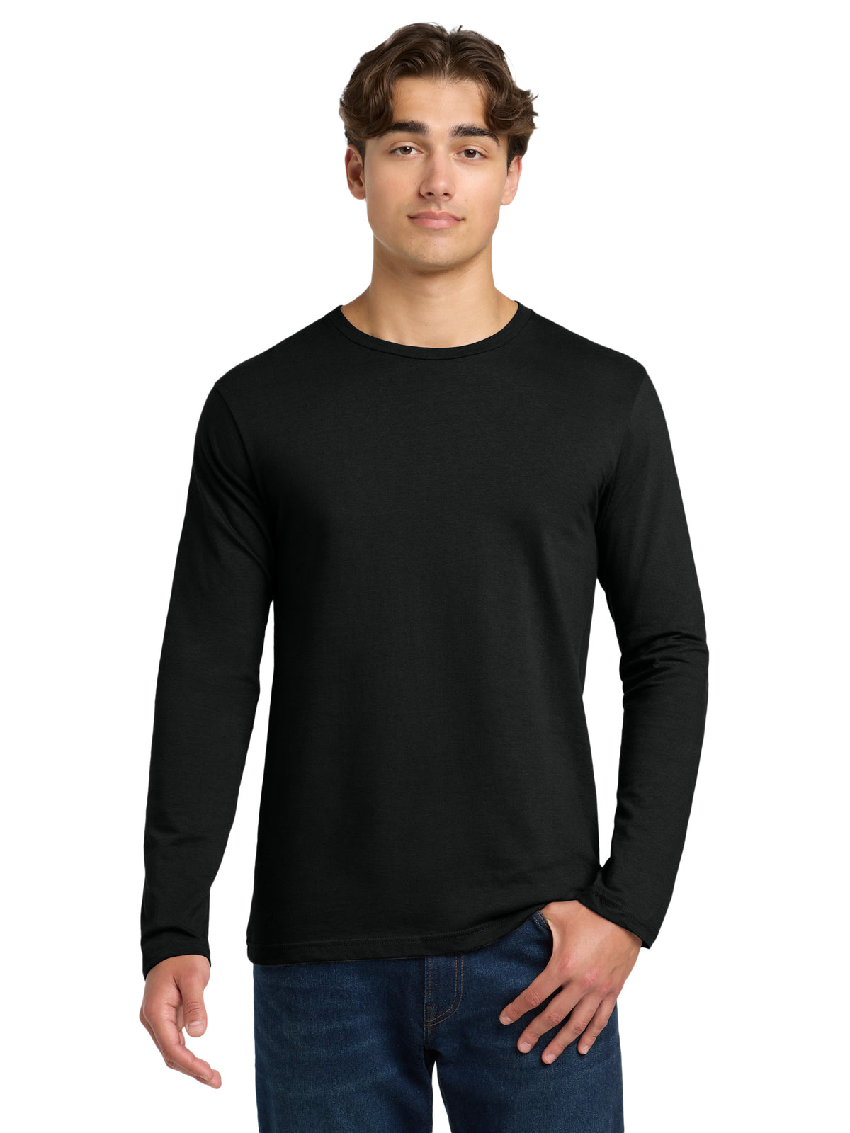 Men's Pocketless Long Sleeve T-Shirt - 64400 - Black