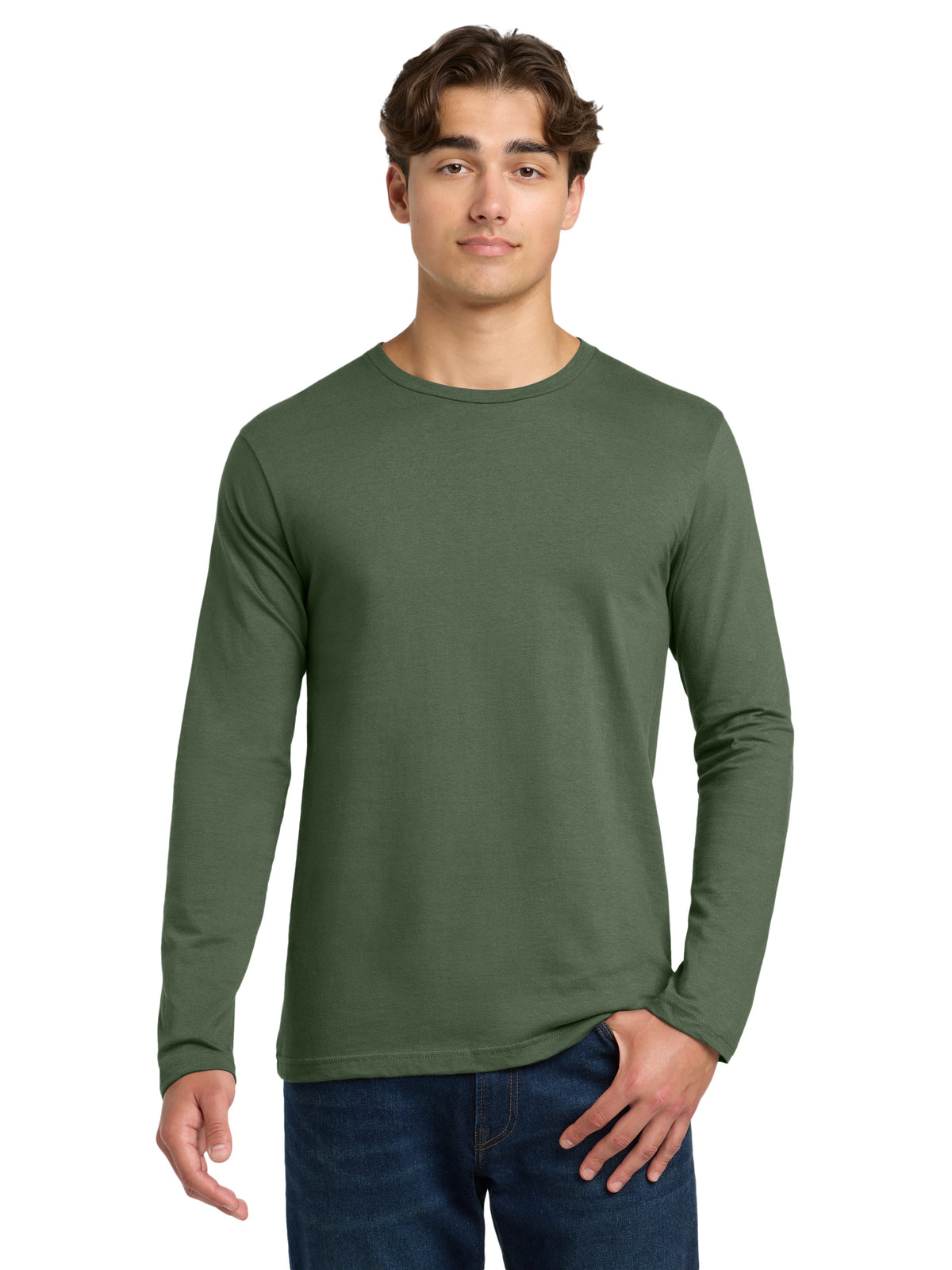 Men's Pocketless Long Sleeve T-Shirt - 64400 - Military Green