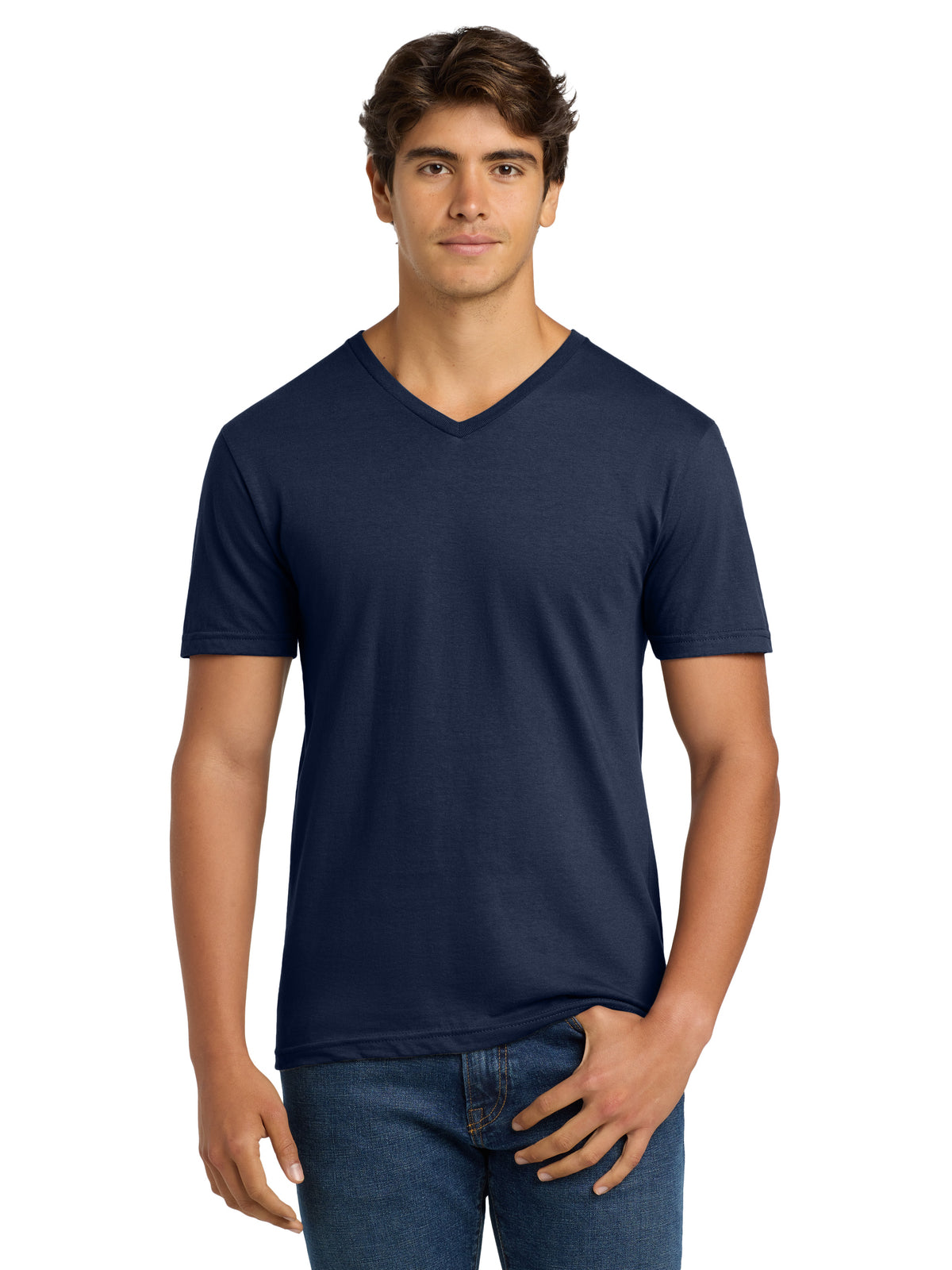 Men's Pocketless V-Neck T-Shirt - 64V00 - Navy