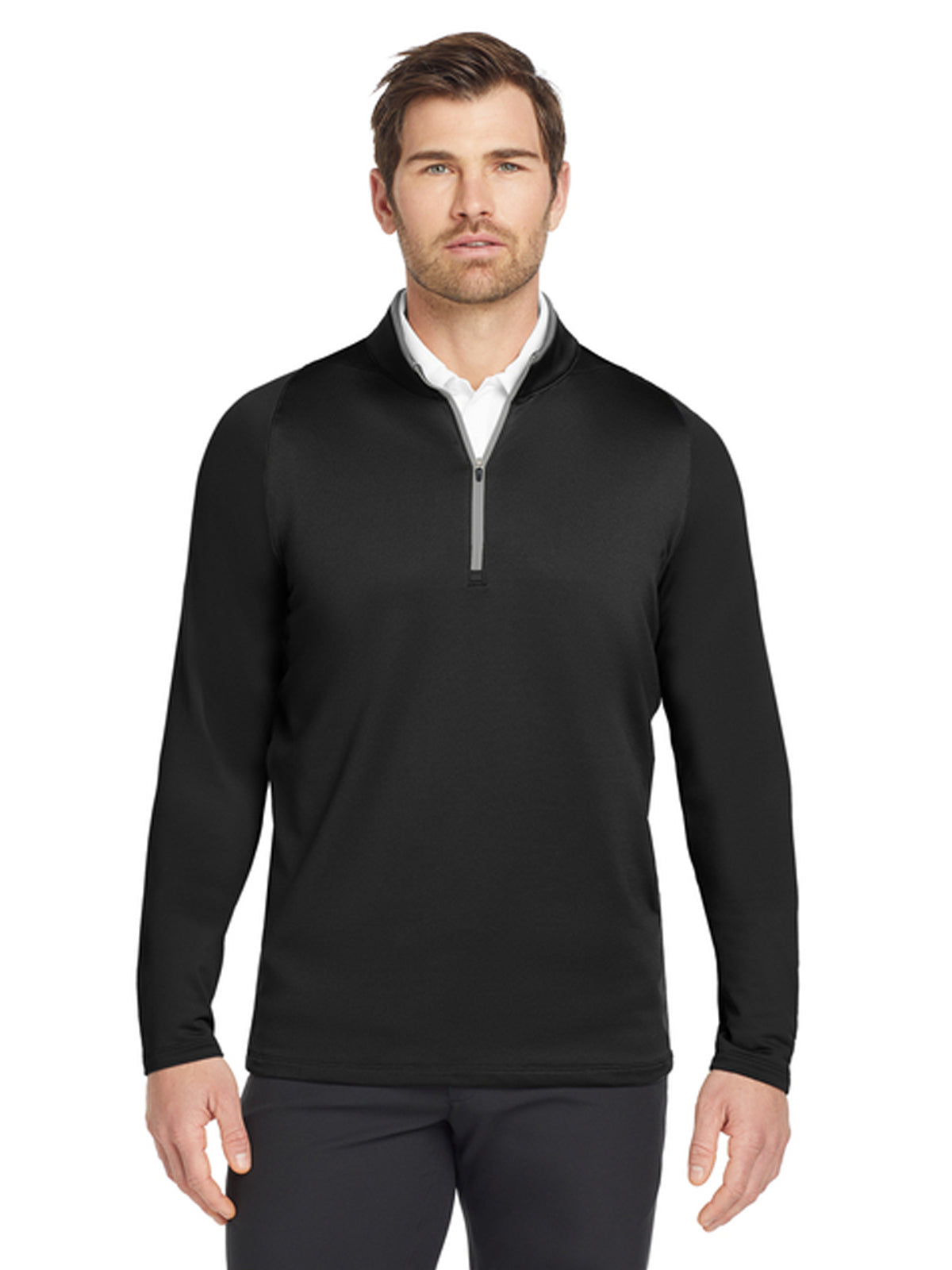 Men's Dri-FIT Stretch 1/2-Zip Cover-Up Sweatshirt - 779795 - Black/ Dark Grey