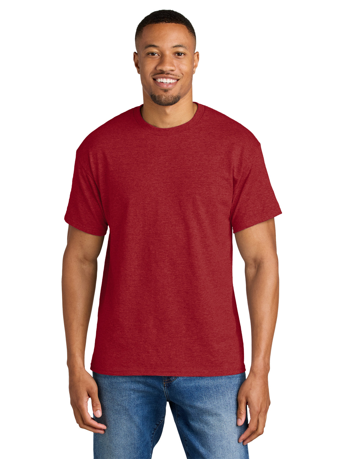 Men's DryBlend MVS T-Shirt - 8000 - Heather Scarlet Red