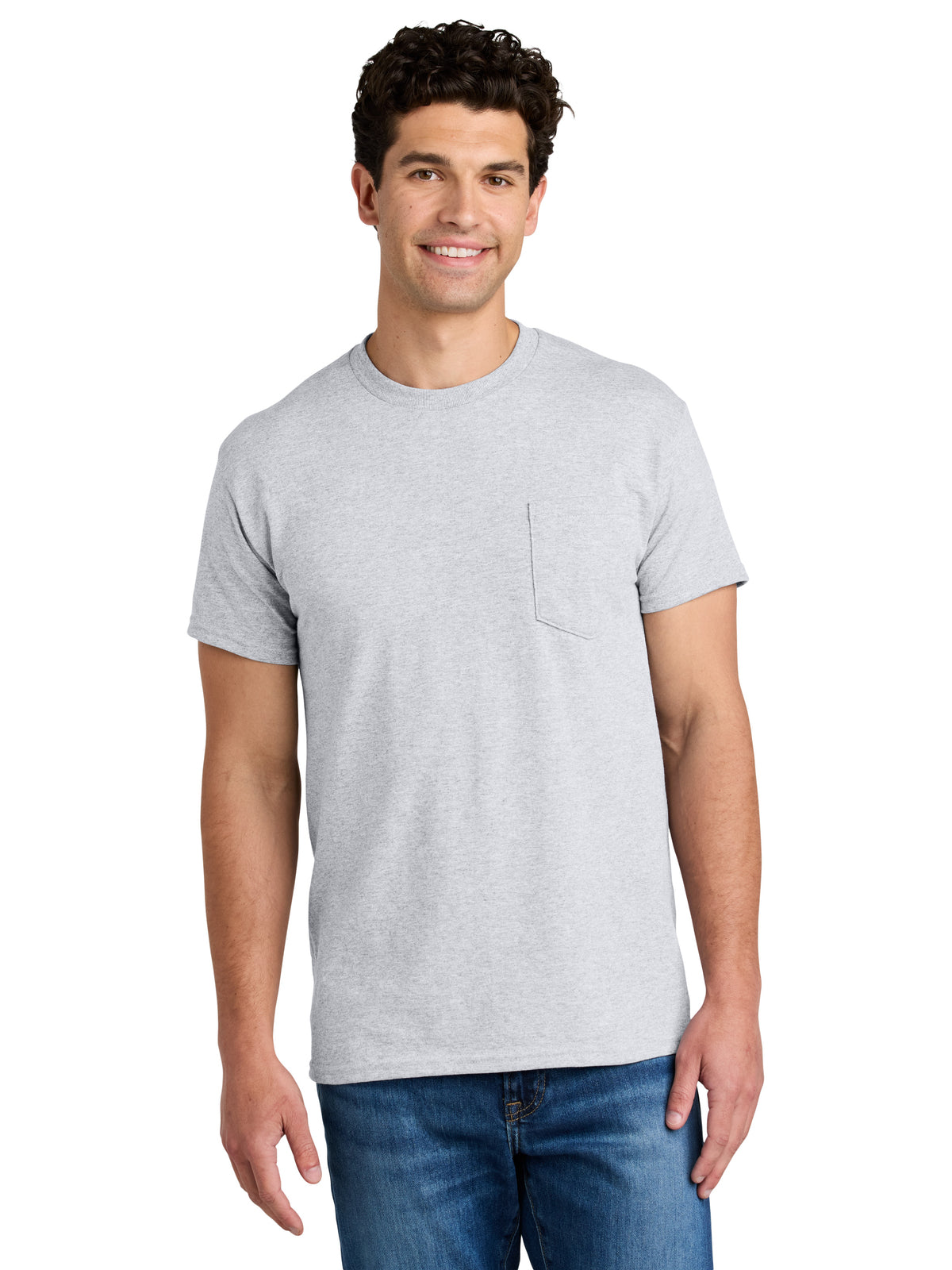 Men's DryBlend One-Pocket MVS T-Shirt - 8300 - Ash Grey