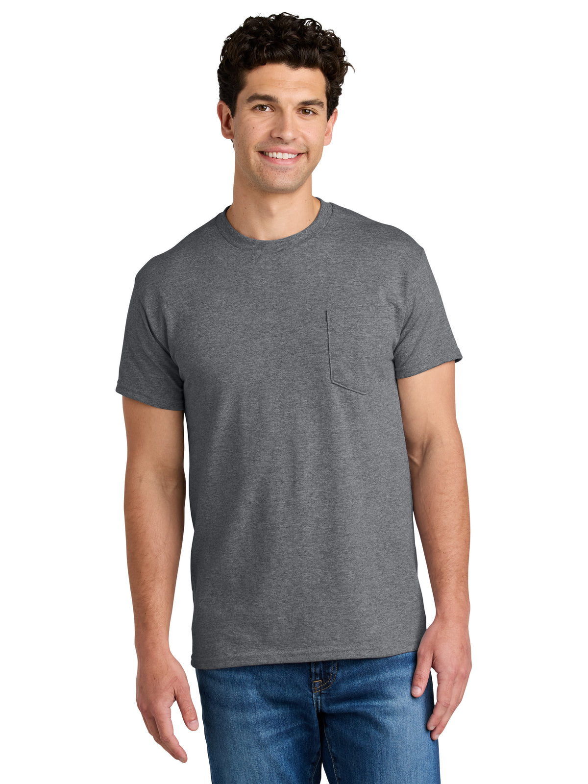 Men's DryBlend One-Pocket MVS T-Shirt - 8300 - Graphite Heather