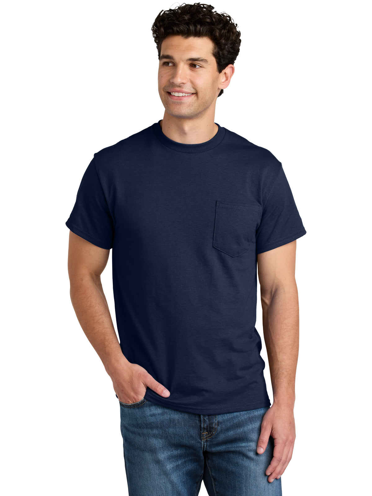 Men's DryBlend One-Pocket MVS T-Shirt - 8300 - Navy