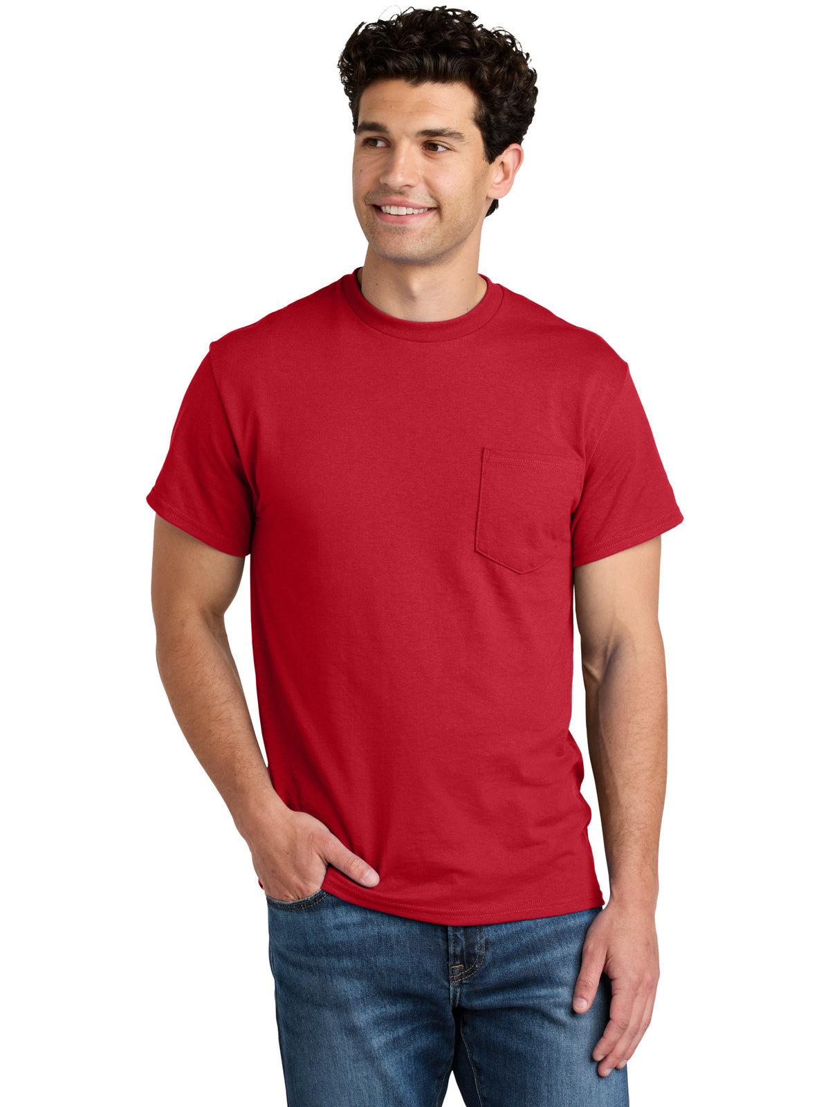 Men's DryBlend One-Pocket MVS T-Shirt - 8300 - Red