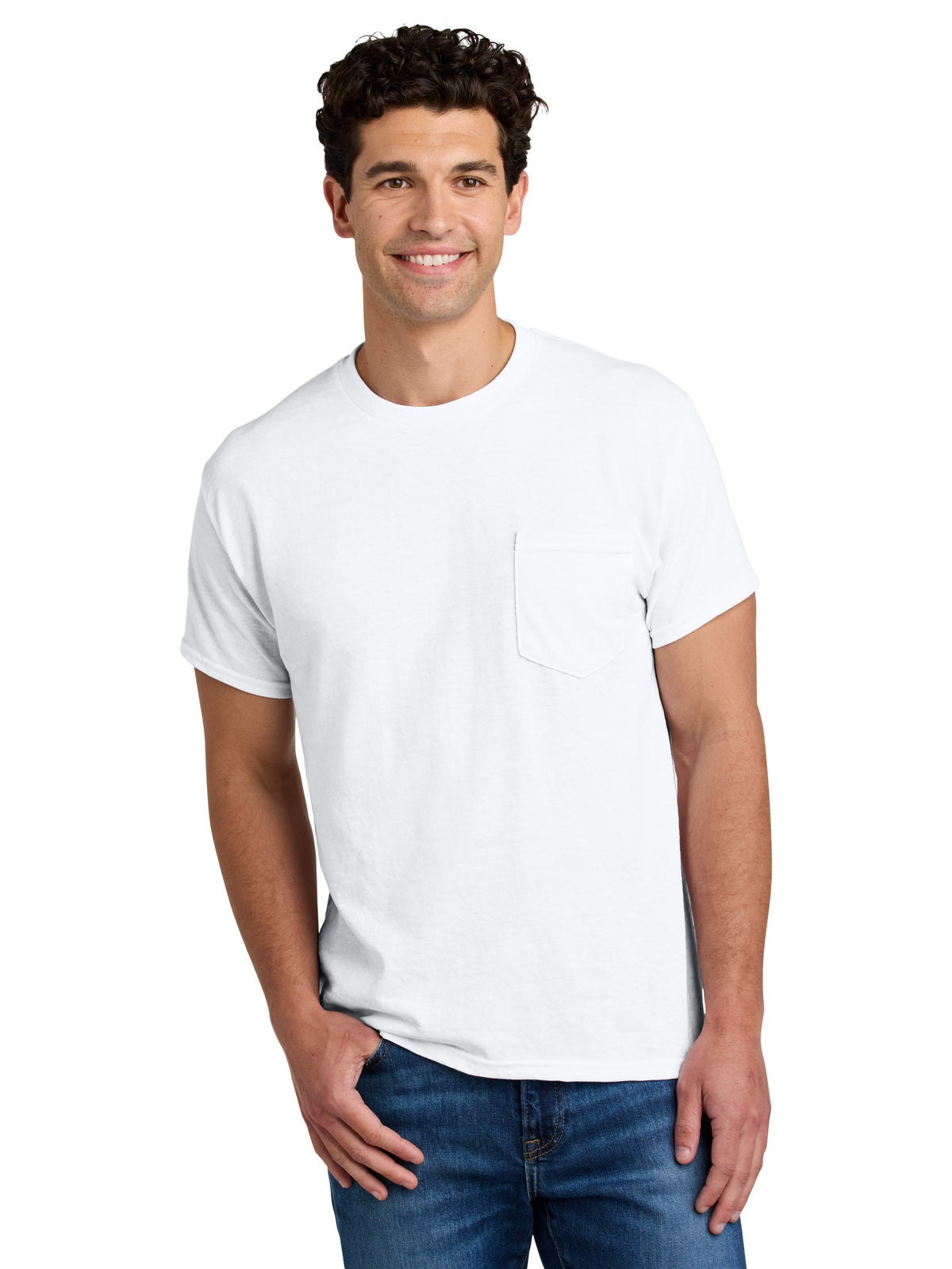 Men's DryBlend One-Pocket MVS T-Shirt - 8300 - White