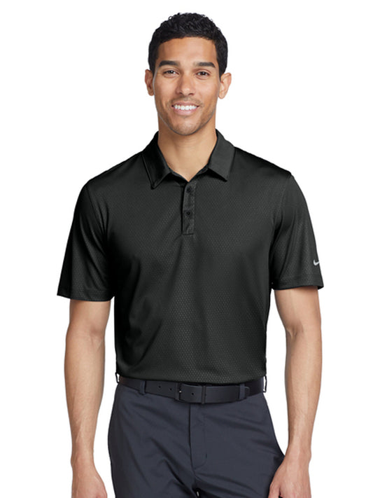 Men's Pocketless Embossed Tri-Blade Polo - 838964 - Black
