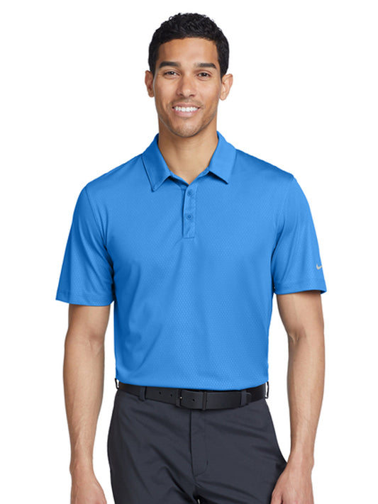 Men's Pocketless Embossed Tri-Blade Polo - 838964 - Brisk Blue