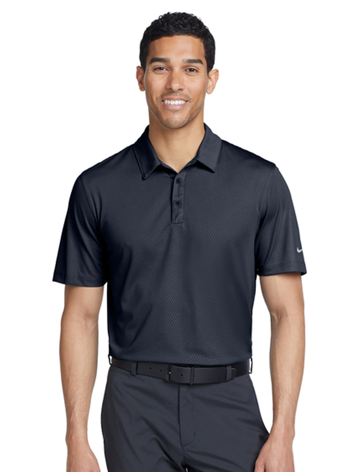 Men's Pocketless Embossed Tri-Blade Polo - 838964 - Marine