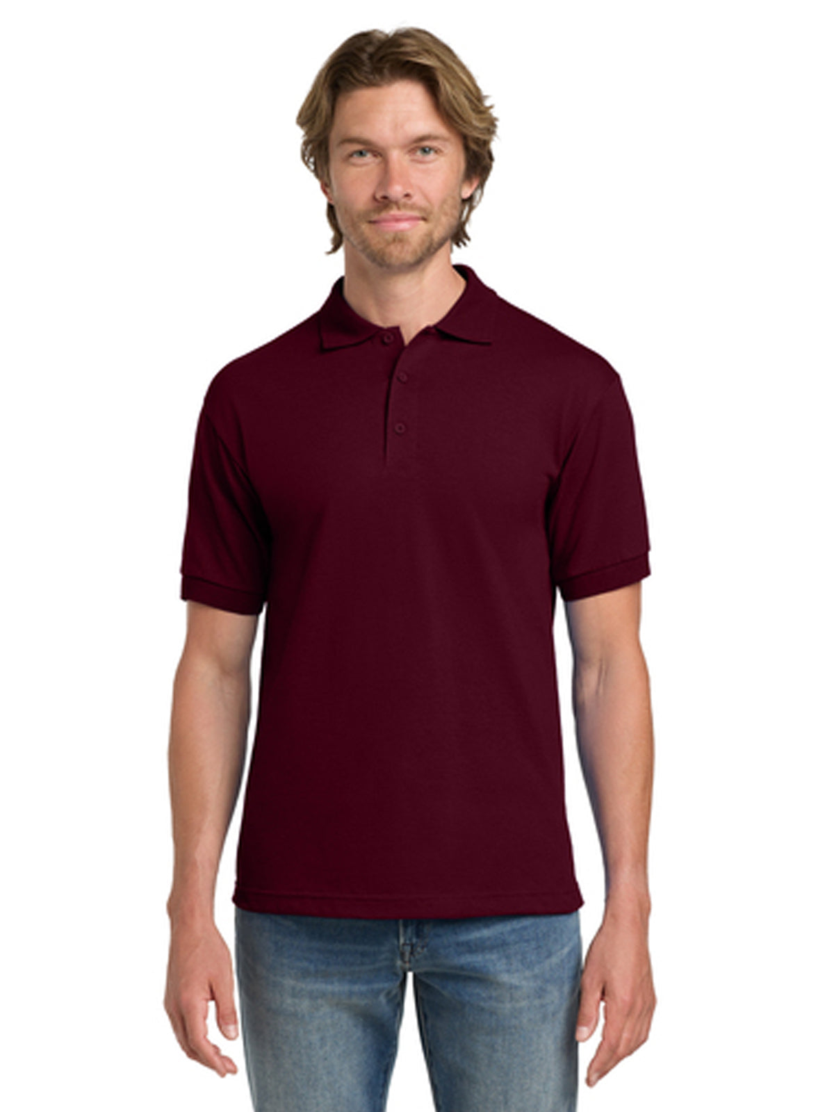 Men's Pocketless DryBlend Sport Polo - 8800 - Maroon