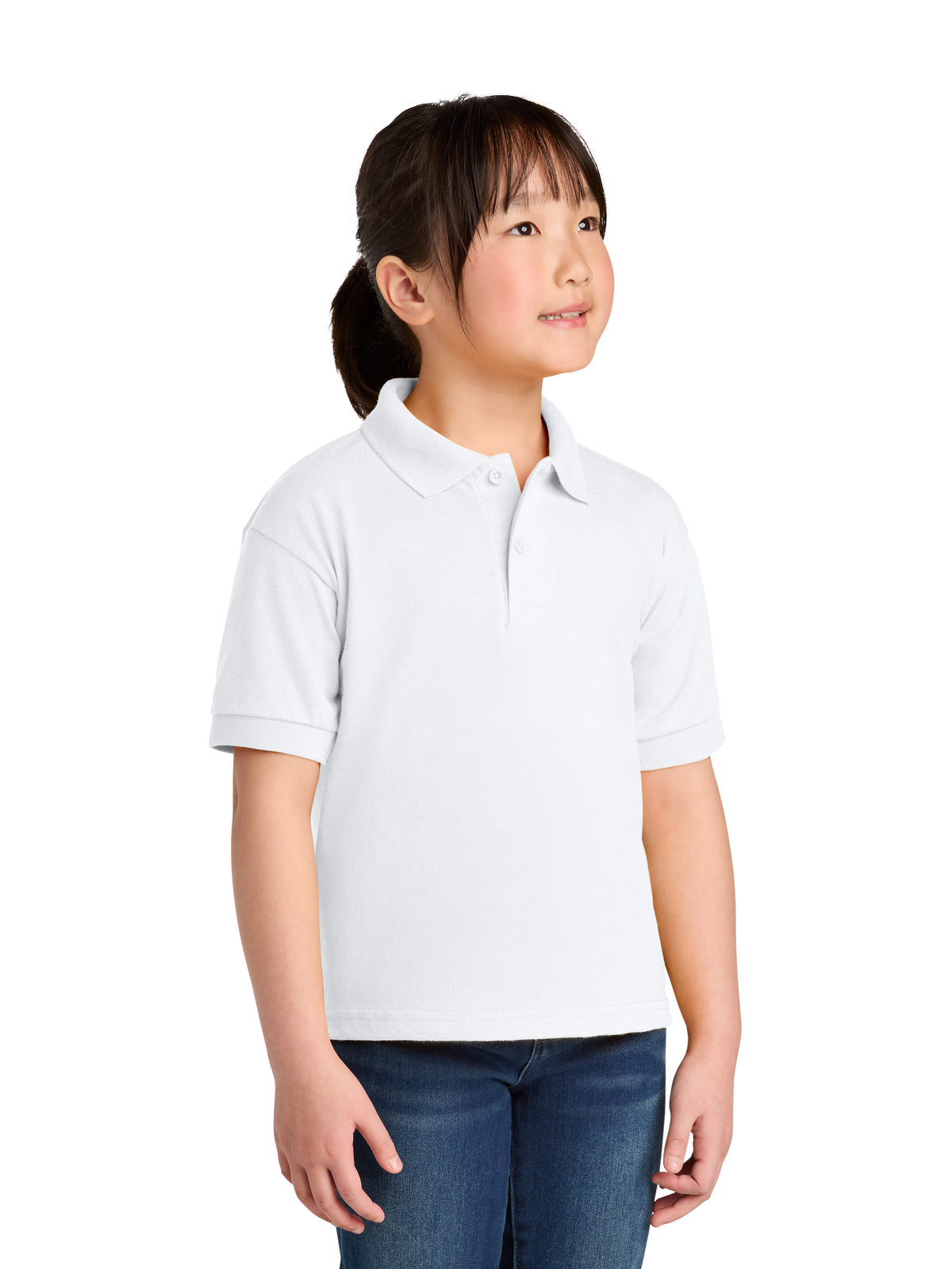 Youth DryBlend Jersey Polo - 8800B - White