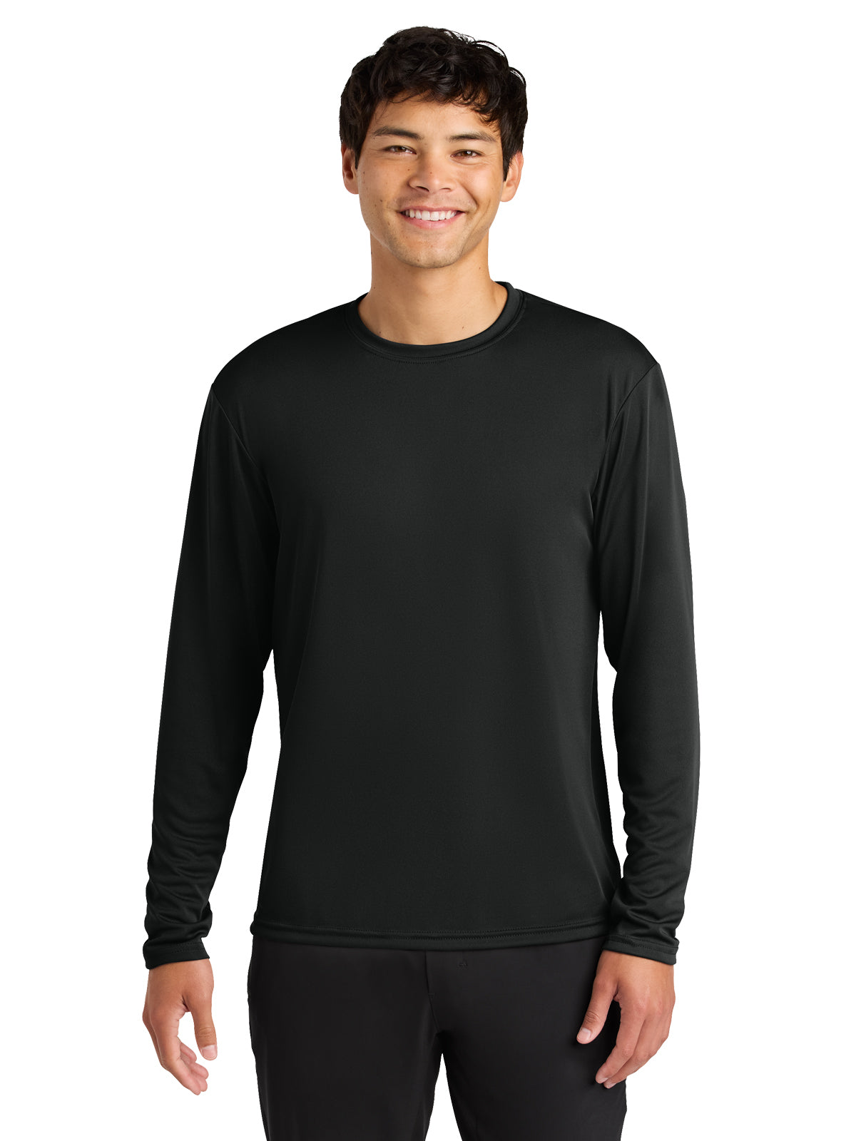 Men's Pocketless Cooling Performance Long Sleeve Tee - A4N3165 - Black