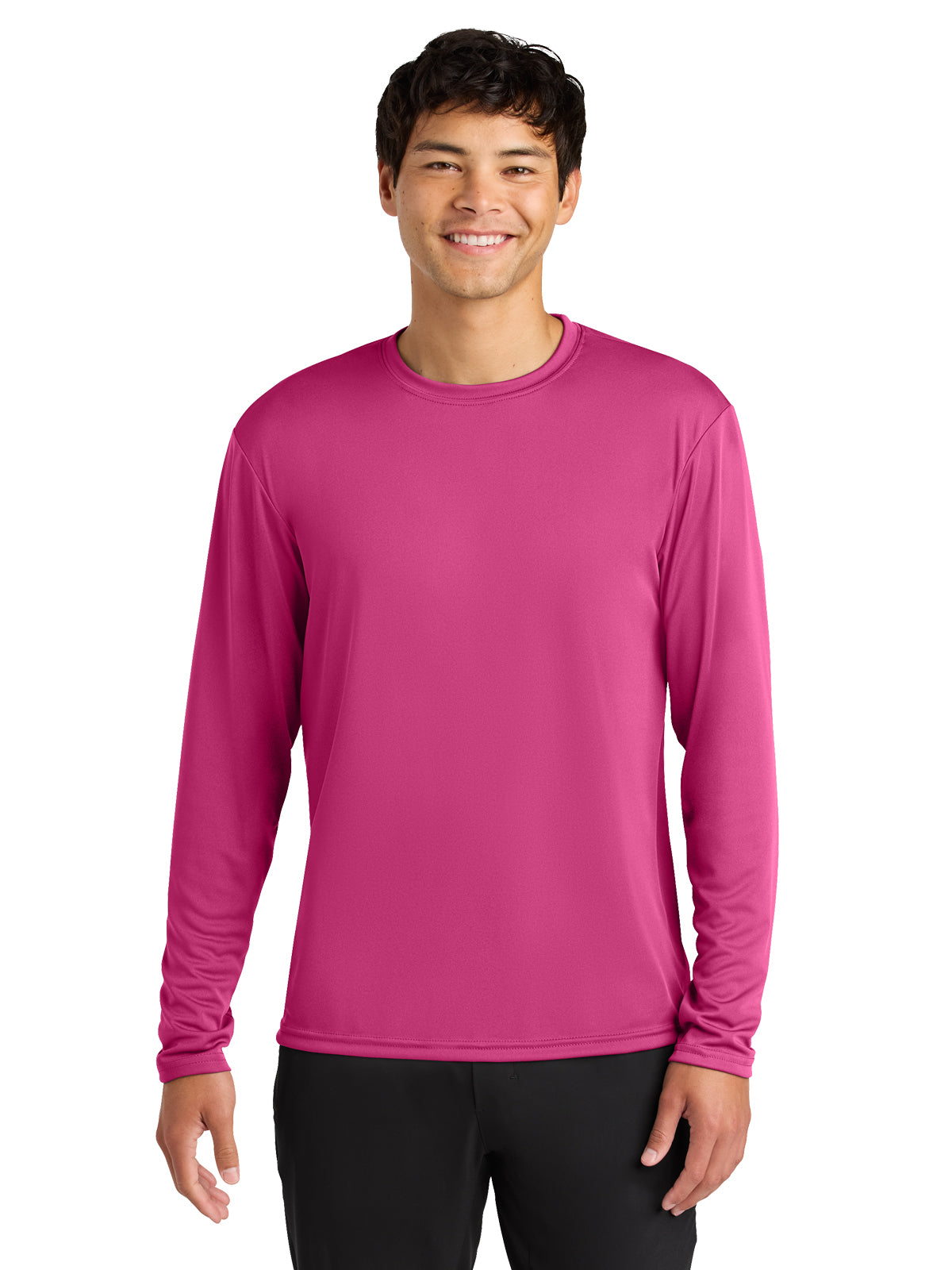 Men's Pocketless Cooling Performance Long Sleeve Tee - A4N3165 - Fuchsia