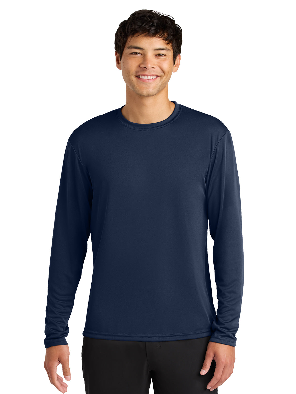 Men's Pocketless Cooling Performance Long Sleeve Tee - A4N3165 - Navy