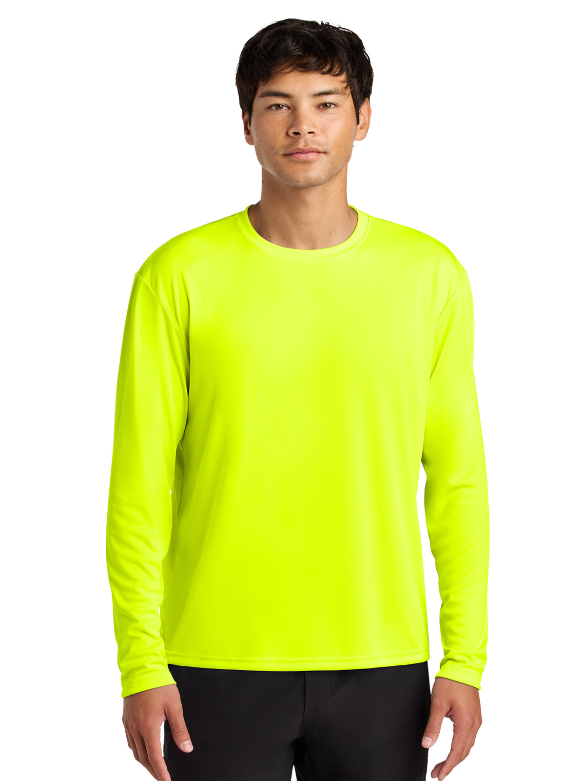 Men's Pocketless Cooling Performance Long Sleeve Tee - A4N3165 - Safety Yellow