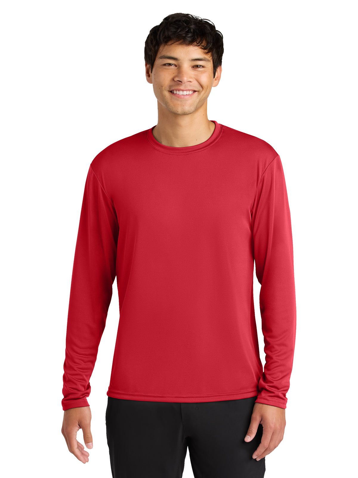 Men's Pocketless Cooling Performance Long Sleeve Tee - A4N3165 - Scarlet