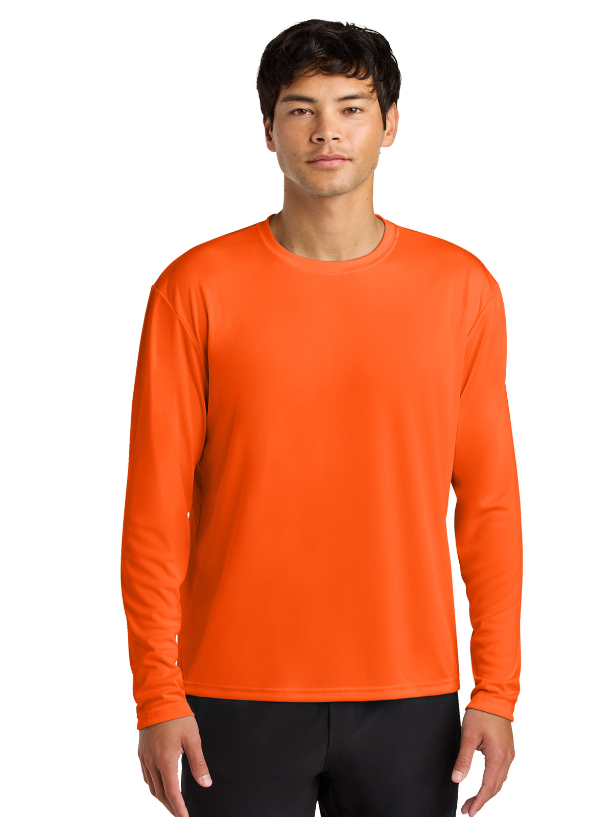 Men's Pocketless Cooling Performance Long Sleeve Tee - A4N3165 - Safety Orange