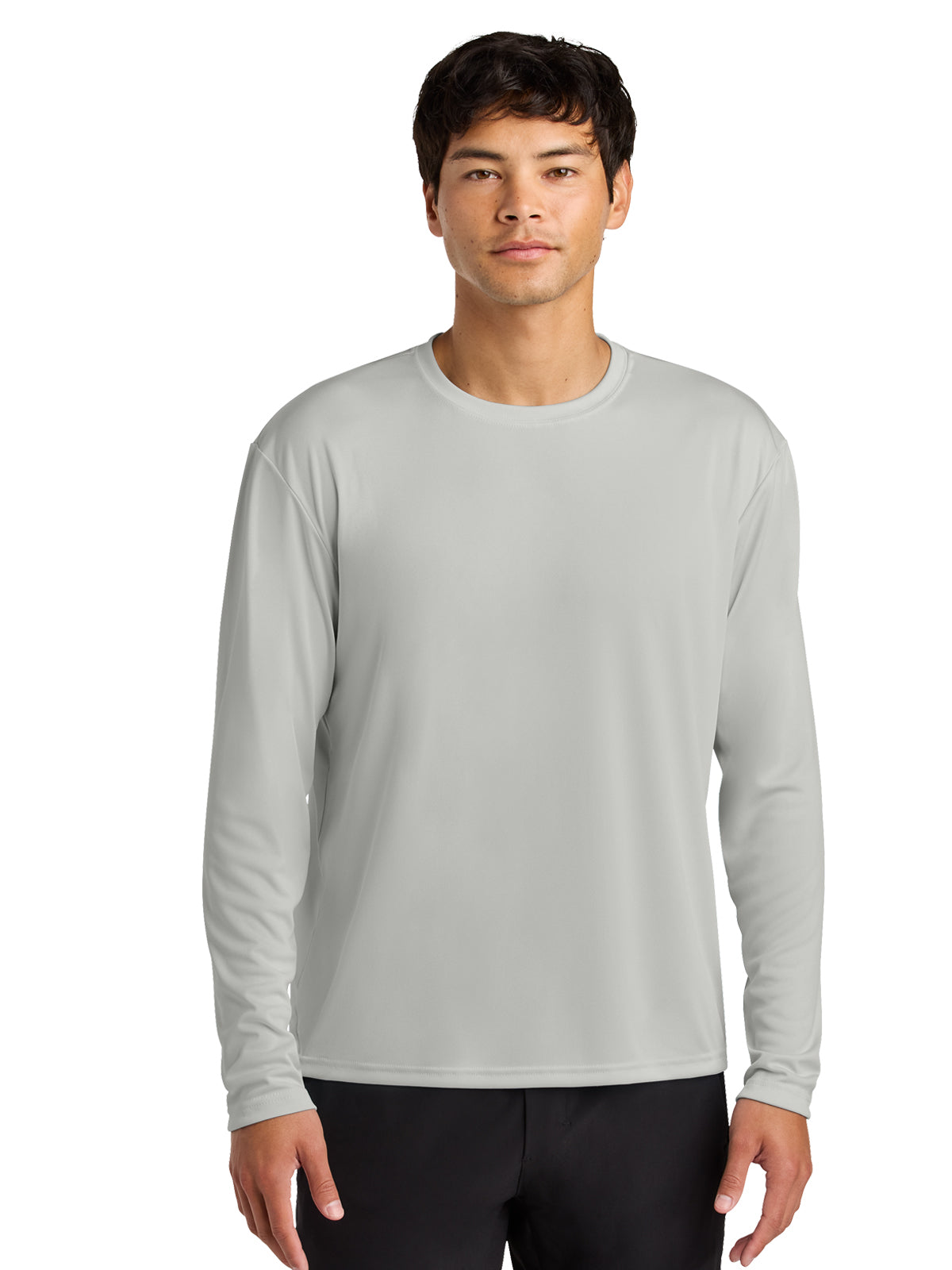 Men's Pocketless Cooling Performance Long Sleeve Tee - A4N3165 - Silver