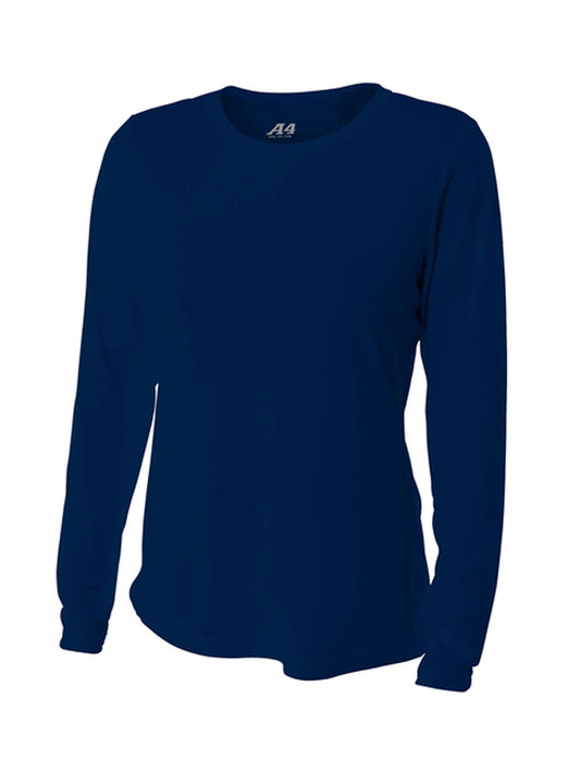 Women's Pocketless Cooling Performance Long Sleeve Tee - A4NW3002 - Navy