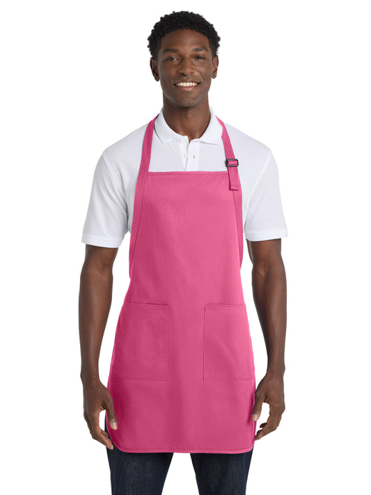 Unisex 2-Pocket Full-Length Apron - A500 - Awareness Pink