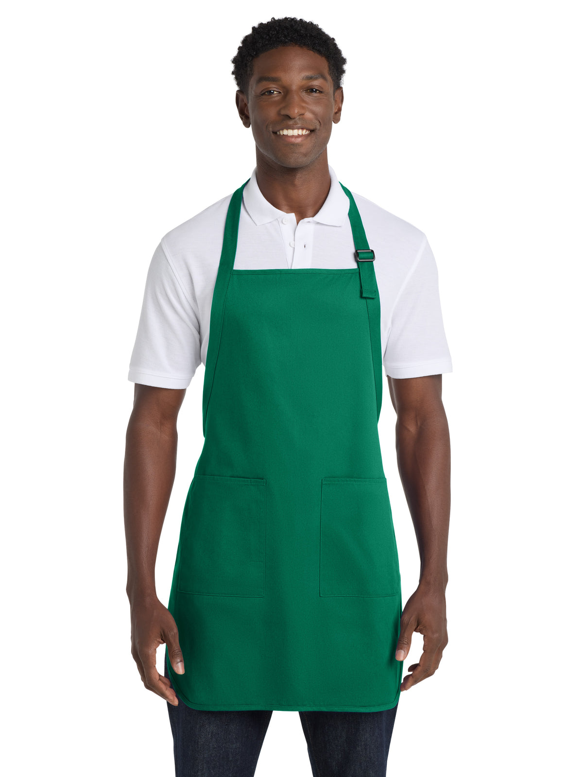 Unisex 2-Pocket Full-Length Apron - A500 - Kelly Green