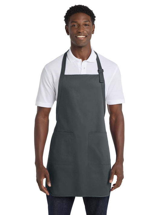 Unisex 2-Pocket Full-Length Apron - A500 - Storm Grey