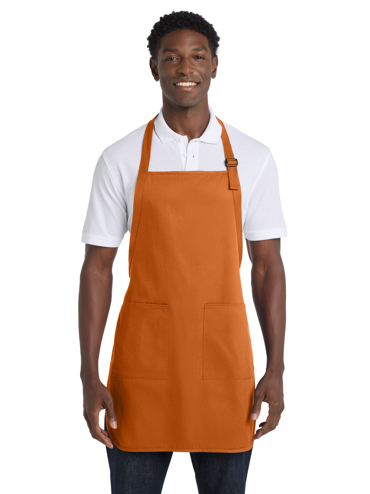 Unisex 2-Pocket Full-Length Apron - A500 - Texas Orange