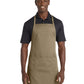 Men's Three-Pocket Easy Care with Stain Release Extra Long Bib Apron  - A700 - Khaki