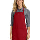 Women's Three-Pocket Easy Care with Stain Release Full Length Apron - A703 - Red