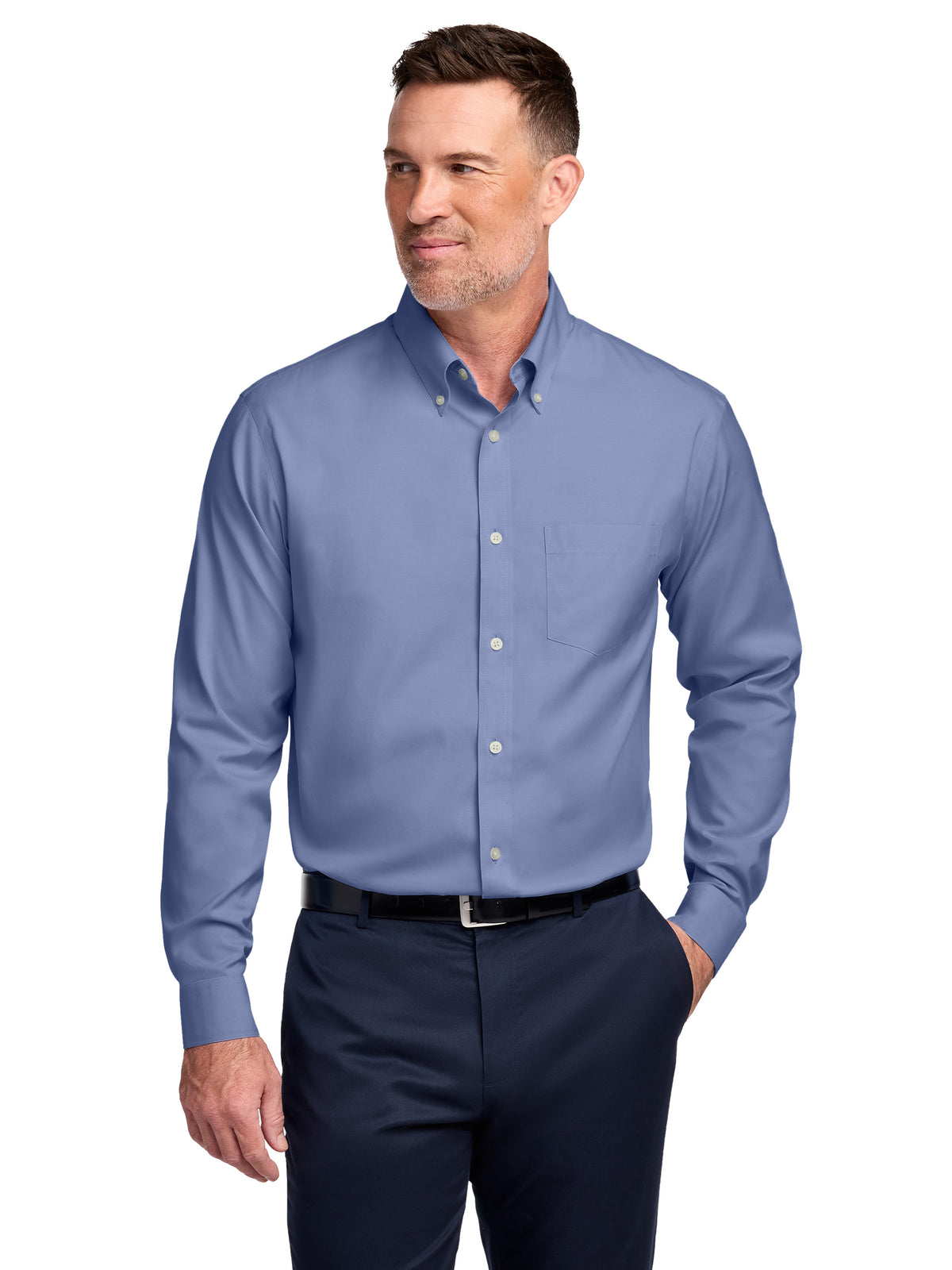 Men's 1-Pocket Stretch Pinpoint Shirt - BB18000 - Cobalt Blue