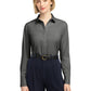 Women's Pocketless Stretch Pinpoint Shirt - BB18001 - Deep Black