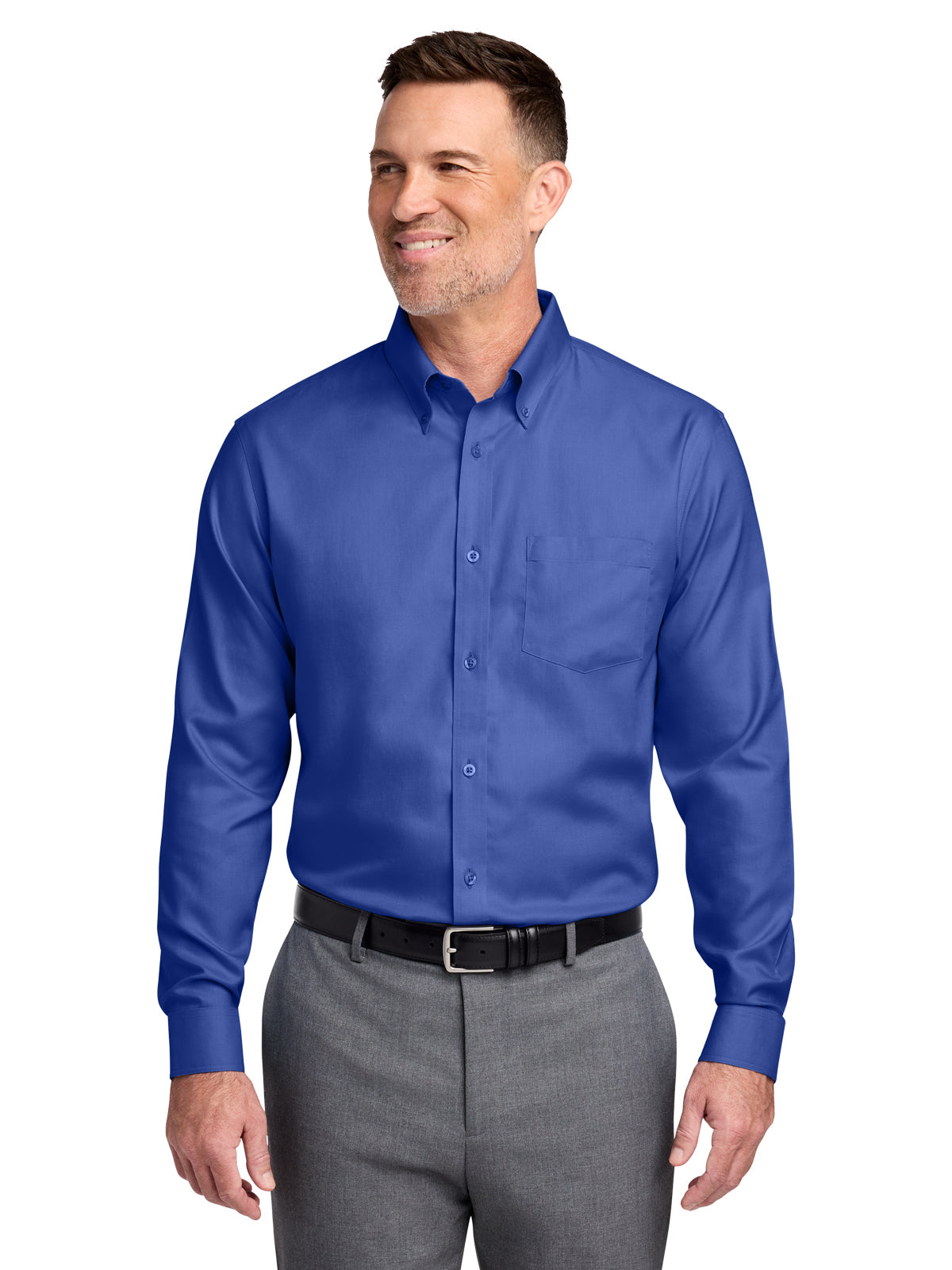 Men's 1-Pocket Stretch Nailhead Shirt - BB18002 - Cobalt Blue