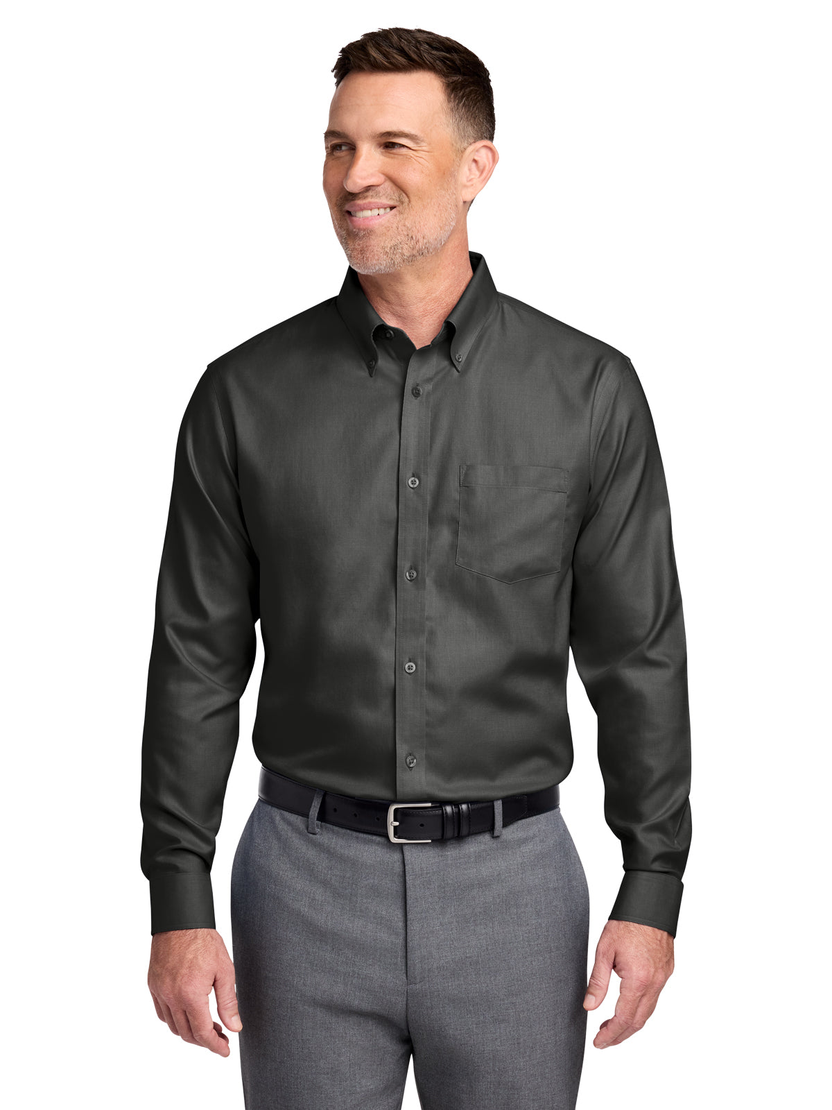 Men's 1-Pocket Stretch Nailhead Shirt - BB18002 - Deep Black
